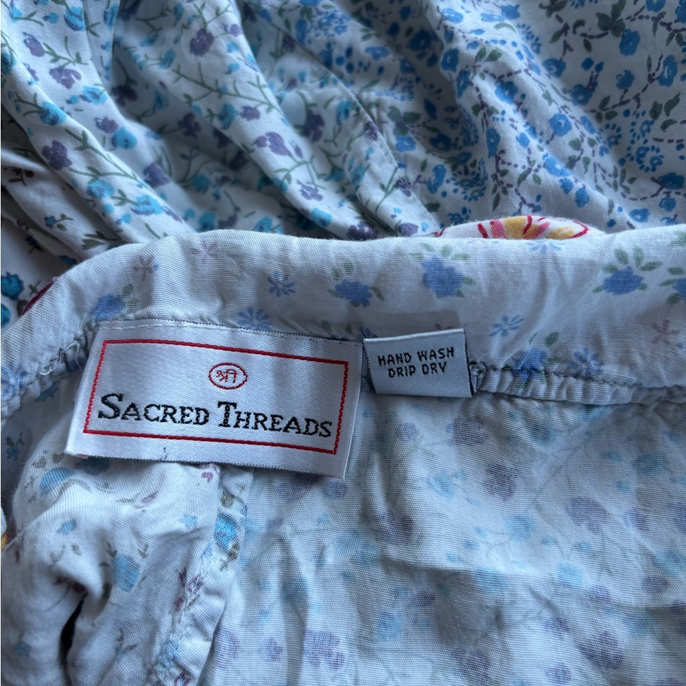 Sacred Threads Overalls Romper Patchwork Boho Hip… - image 7